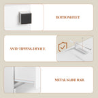 HEXCELEN Vanity Unit, Bathroom Cabinet, Base Cabinet for Bathroom with Sliding Doors and 1 Large Drawer, Adjustable Shelf, 30 x 60 x 63 cm, Bathroom Vanity Unit with Feet White 506403X