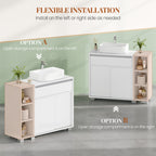 HEXCELEN Vanity Unit, Bathroom Cabinet, 1 Drawer and 2 Cabinet Doors, Bathroom Vanity Unit with Feet, Adjustable Shelf, White 30 x 80 x 63 cm 506503X