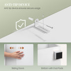 HEXCELEN Vanity Unit, Bathroom Cabinet, 1 Drawer and 2 Cabinet Doors, Bathroom Vanity Unit with Feet, Adjustable Shelf, White 30 x 80 x 63 cm 506503X
