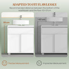 HEXCELEN Vanity Unit, Bathroom Cabinet, 1 Drawer and 2 Cabinet Doors, Bathroom Vanity Unit with Feet, Adjustable Shelf, White 30 x 80 x 63 cm 506503X