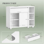 HEXCELEN Vanity Unit, Bathroom Cabinet, 1 Drawer and 2 Cabinet Doors, Bathroom Vanity Unit with Feet, Adjustable Shelf, White 30 x 80 x 63 cm 506503X