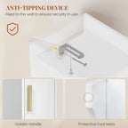 HEXCELEN Bathroom Cabinet, Toilet Roll Holder, 20 × 20 × 90 cm, Toilet Cabinet with Doors, Bathroom Cabinet, Narrow Bathroom Shelf, Adjustable Shelves, Modern, for Bathroom, Living Room, White 509103X