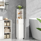 HEXCELEN Bathroom Cabinet, Corner Cabinet, Bathroom Cabinet, Toilet Cabinet, 20 x 20 x 98 cm, Narrow Bathroom Shelf with Adjustable Shelf, 1 Drawer and 2 Open Compartments, White 5120003X