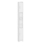 HEXCELEN Bathroom Cabinet, Narrow Tall Bathroom Cabinet, Bathroom Tall Cabinet, Bathroom Cabinet with Open Compartment and Door, Adjustable Shelves, Space-Saving Bathroom Shelf, Bathroom Furniture, 20 x 20 x 180 cm White 518103X