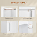 HEXCELEN Bathroom Cabinet, Narrow Tall Bathroom Cabinet, Bathroom Tall Cabinet, Bathroom Cabinet with Open Compartment and Door, Adjustable Shelves, Space-Saving Bathroom Shelf, Bathroom Furniture, 20 x 20 x 180 cm White 518103X