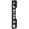 HEXCELEN Narrow Bathroom Cabinet, Tall Bathroom Cabinet with Open Compartment and 2 Doors, Adjustable Shelves, for Bathroom, Living Room, Bedroom, 20 × 20 × 180 cm, Black, 518104X