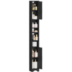 HEXCELEN Narrow Bathroom Cabinet, Tall Bathroom Cabinet with Open Compartment and 2 Doors, Adjustable Shelves, for Bathroom, Living Room, Bedroom, 20 × 20 × 180 cm, Black, 518104X