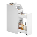 HEXCELEN Small Bathroom Cabinet, Narrow Bathroom Cabinet, Small Cabinet for Toilet Paper, Toilet Cabinet with Drawer Wheels, Storage Cabinet Standing for Small Spaces, White, 40 x 19 x 70 cm, 519103X