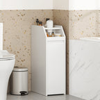 HEXCELEN Small Bathroom Cabinet, Narrow Bathroom Cabinet, Small Cabinet for Toilet Paper, Toilet Cabinet with Drawer Wheels, Storage Cabinet Standing for Small Spaces, White, 40 x 19 x 70 cm, 519103X