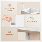 HEXCELEN Small Bathroom Cabinet, Narrow Bathroom Cabinet, Small Cabinet for Toilet Paper, Toilet Cabinet with Drawer Wheels, Storage Cabinet Standing for Small Spaces, White, 40 x 19 x 70 cm, 519103X