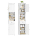 HEXCELEN Bathroom Cabinet, Bathroom Cabinet, Narrow High, Tall Bathroom Cabinet with 2 Doors and 1 Drawer, Adjustable Shelves, Open Compartment, Space-Saving Bathroom Shelf, 28 x 38 x 180 cm, White, 5240013X