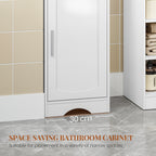 HEXCELEN Bathroom Cabinet, Bathroom Cabinet, Narrow High, Tall Bathroom Cabinet with Open Compartment and Door, Adjustable Shelves, Space-Saving Bathroom Shelf, Bathroom Furniture, Modern, 30 x 30 x 180 cm, White, 530103X