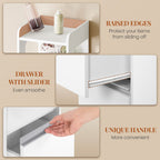 HEXCELEN Bathroom Cabinet Freestanding Bathroom Furniture 30 x 30 x 185 cm with 4 Drawers and 3 Open Shelves for Bathroom Living Room Kitchen Modern White 530403X