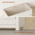 HEXCELEN Country Style Bathroom Cabinet with 4 Doors, Adjustable Shelves, Freestanding Cabinet, Vintage Bruin White, 30 x 60 x 110 cm, 560214X