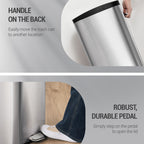 Hzuaneri 50L Kitchen Bin, Steel Pedal Bin with Soft-Close Lid, Inner Bucket, with 15 Bin Bags, Soft Close and Stay Open, Silver SW15099E