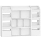 HEXCELEN Children's Shelf, Children's Shelf with 8 Fabric Drawers, Children's Bookcase, Toy Shelf for Children's Room, Living Room, Study, White, 30 x 130 x 100 cm 614203W