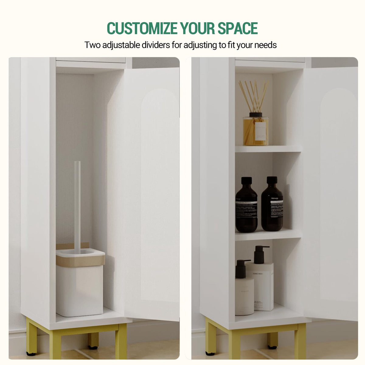 Hzuaneri Bathroom Storage Cabinet, 70.9 in. Tall Freestanding Narrow Floor Organizer with Door, Drawer, Adjustable Shelves & Toilet Paper Storage