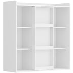 HEXCELEN Bookcase, Bookcase with 9 Cubes, Standing Shelf with Sliding Doors, Adjustable Panels, for Study, Bedroom, Living Room, White, 30 x 100 x 106 cm, 631103X