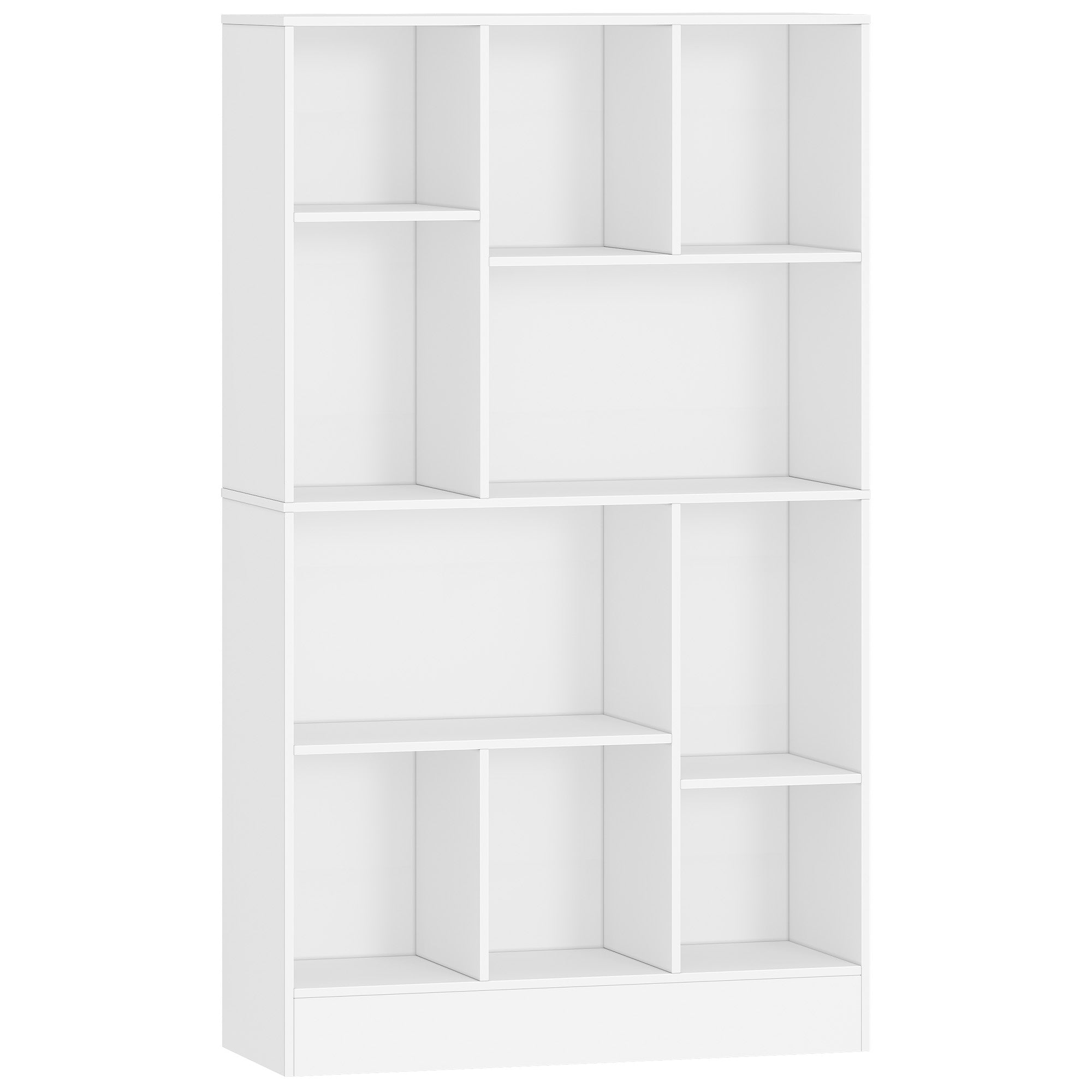 HEXCELEN Bookcase, Bookcase with 10 Compartments, Cube Shelf, Standing Shelf, Office Shelf, Vertical and Horizontal, 2 Types of Placement for Office, Living Room, Bedroom, 30 x 80.2 x 136 cm, Modern White, 641303X