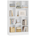 HEXCELEN Bookcase, Bookcase with 10 Compartments, Cube Shelf, Standing Shelf, Office Shelf, Vertical and Horizontal, 2 Types of Placement for Office, Living Room, Bedroom, 30 x 80.2 x 136 cm, Modern White, 641303X