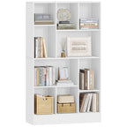 HEXCELEN Bookcase, Bookcase with 10 Compartments, Cube Shelf, Standing Shelf, Office Shelf, Vertical and Horizontal, 2 Types of Placement for Office, Living Room, Bedroom, 30 x 80.2 x 136 cm, Modern White, 641303X