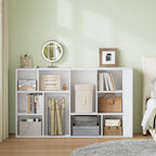 HEXCELEN Bookcase, Bookcase with 10 Compartments, Cube Shelf, Standing Shelf, Office Shelf, Vertical and Horizontal, 2 Types of Placement for Office, Living Room, Bedroom, 30 x 80.2 x 136 cm, Modern White, 641303X