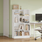 HEXCELEN Bookcase, Bookcase with 10 Compartments, Cube Shelf, Standing Shelf, Office Shelf, Vertical and Horizontal, 2 Types of Placement for Office, Living Room, Bedroom, 30 x 80.2 x 136 cm, Modern White, 641303X