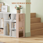 HEXCELEN Bookcase, Bookcase with 10 Compartments, Cube Shelf, Standing Shelf, Office Shelf, Vertical and Horizontal, 2 Types of Placement for Office, Living Room, Bedroom, 30 x 80.2 x 136 cm, Modern White, 641303X