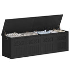 59"wooden storage bench with,multi-use for entryway,bedroom,Black