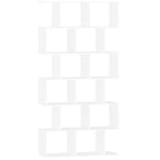HEXCELEN Bookcase, 6 Tier Bookshelf, Office Bookshelf, Storage Shelf, Display Shelf, Freestanding Bookcase, for Living Room, Bedroom, Office, Modern Style, 29 x 78.6 x 188.4 cm, White, 661803X