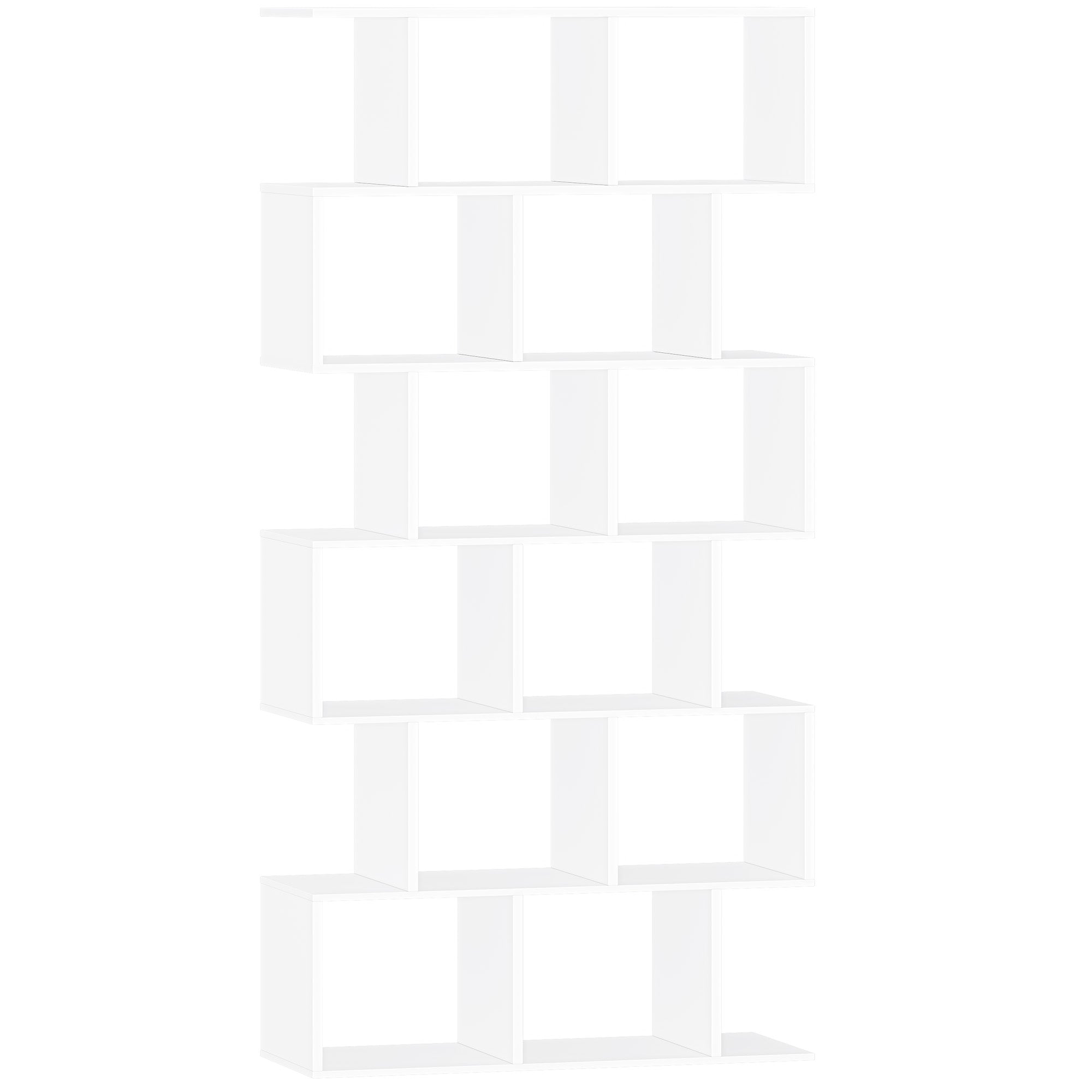 HEXCELEN Bookcase, 6 Tier Bookshelf, Office Bookshelf, Storage Shelf, Display Shelf, Freestanding Bookcase, for Living Room, Bedroom, Office, Modern Style, 29 x 78.6 x 188.4 cm, White, 661803X