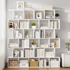 HEXCELEN Bookcase, 6 Tier Bookshelf, Office Bookshelf, Storage Shelf, Display Shelf, Freestanding Bookcase, for Living Room, Bedroom, Office, Modern Style, 29 x 78.6 x 188.4 cm, White, 661803X