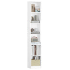 HEXCELEN Bookcase, 6 Tier Vertical Bookcase, Slim Shelf, Standing Shelf, Cube Shelf, Storage Shelf, for Office, Living Room, Bedroom, 28 × 30 × 181 cm, Modern Style, White, 663103X