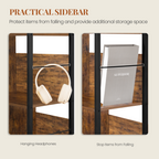 HEXCELEN Bookcase 6 Tiers, Standing Shelf with Metal Frame, Bookcase Industry, Freestanding Shelf, Open Shelves for Study, Office, Living Room, Vintage Brown/Black, 30 x 80 x 186 cm, 668101B