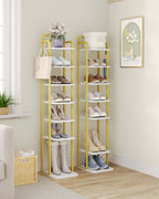 HEXCELEN Adjustable 8-Tier Vertical Shoe Rack, Space Saving Shoe Storage Unit
