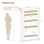 Hzuaneri 71.3"H Large Freestanding Farmhouse Shoe Storage Cabinet, Indoor Entryway & Living Room Shoe Organizer with Adjustable Shelves, 10‑Tier Shoe Cubby Unit Holds 46‑50 Pairs as Home Storage Furn