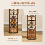 HEXCELEN Shoe Rack, 10-Tier Shoe Rack, Narrow Vertical Shoe Rack, Adjustable Shelf, for Entryway, Living Room