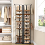 HEXCELEN Shoe Rack, 10-Tier Shoe Rack, Narrow Vertical Shoe Rack, Adjustable Shelf, for Entryway, Living Room
