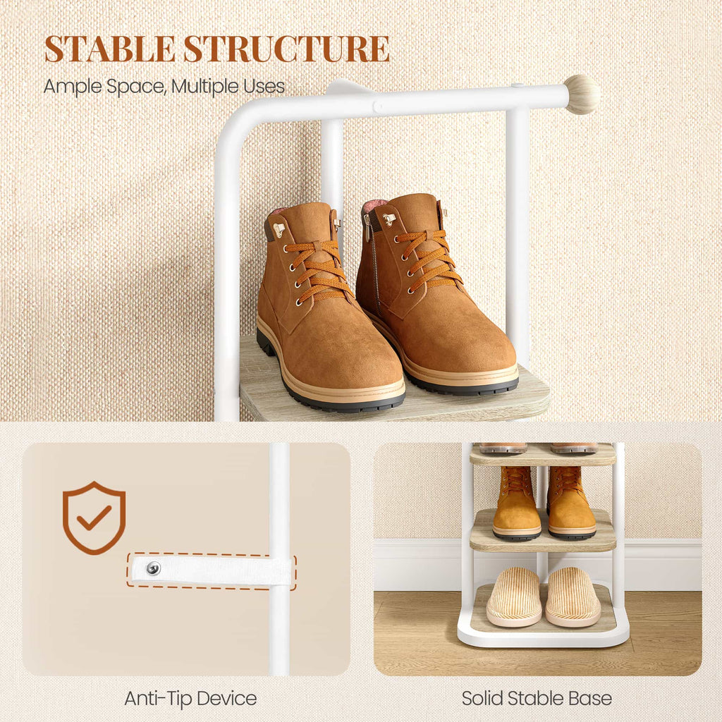 HEXCELEN Shoe Rack, 10-Tier Shoe Rack, Narrow Vertical Shoe Rack, Adjustable Shelf, for Entryway, Living Room