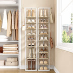 HEXCELEN Shoe Rack, 10-Tier Shoe Rack, Narrow Vertical Shoe Rack, Adjustable Shelf, for Entryway, Living Room