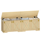 Hzuaneri 59" Extra Large Storage Chest, Storage Bench with Lift Top, 2 Safety Hinges, Shoe BenchToy Chest with Wooden Seat for Entryway, Bedroom, Living Room, Camel Yellow