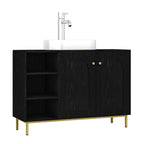 Hzuaneri Vanity Unit, Base Cabinet, Washbasin Cabinet, Bathroom Cabinet with 2 Doors, Adjustable Shelf, Ample Storage Space, Modern Style, 30 x 90 x 63 cm, Black BC09804G
