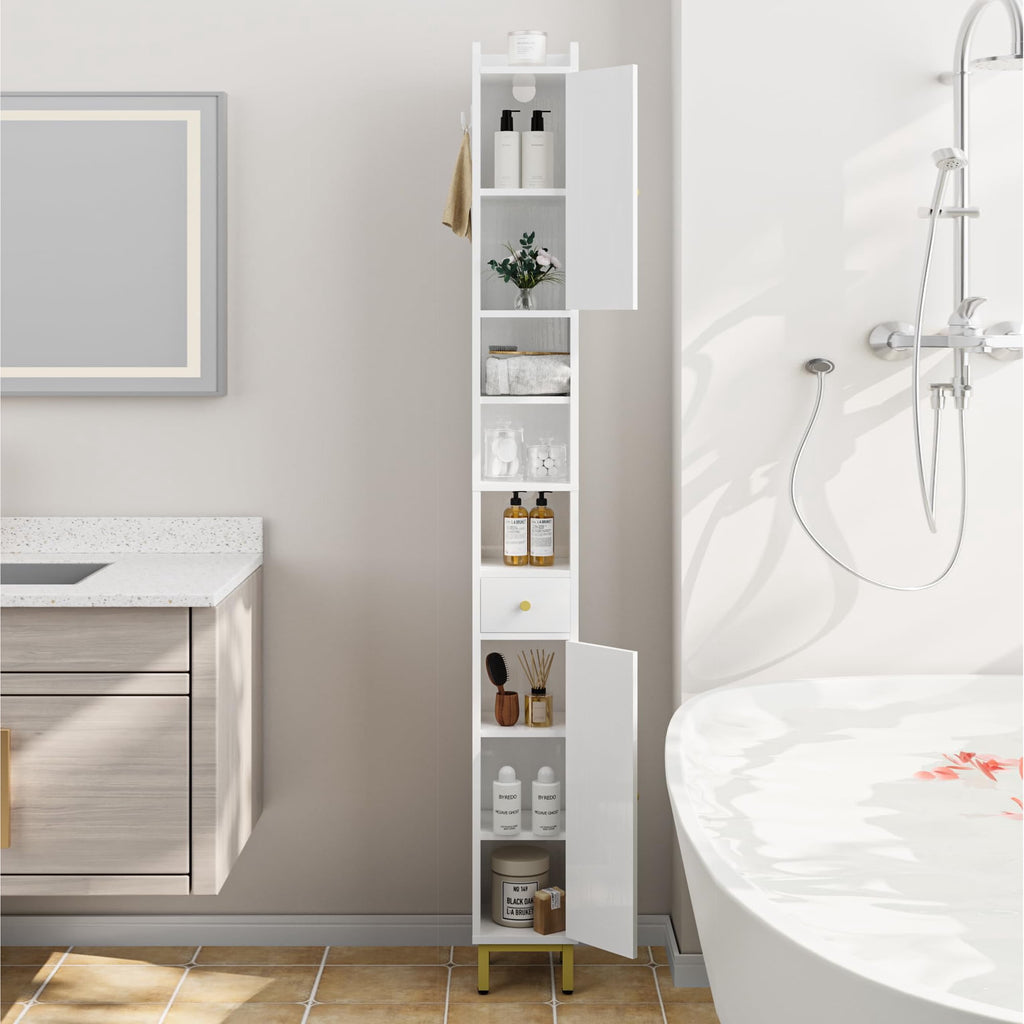 Hzuaneri Bathroom Storage Cabinet, 70.9 in. Tall Freestanding Narrow Floor Organizer with Door, Drawer, Adjustable Shelves & Toilet Paper Storage