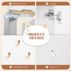 HEXCELEN Cat Litter Tray Cabinet, Cat Cabinet for 2 Cats, Hidden Cat Litter Box Cabinet, Double Door, Can Be Used as a TV Cabinet, 120 x 50 x 53.4 cm, White Oak and White,840103X
