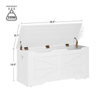 Hzuaneri Shoe Bench, Bench with Storage Space, Seat Chest, 100 cm Lift-Top Storage Organiser with 2 Sturdy Hinges, Shoe Bench for Entrance Area, Bedroom, Living Room, White SB03403X