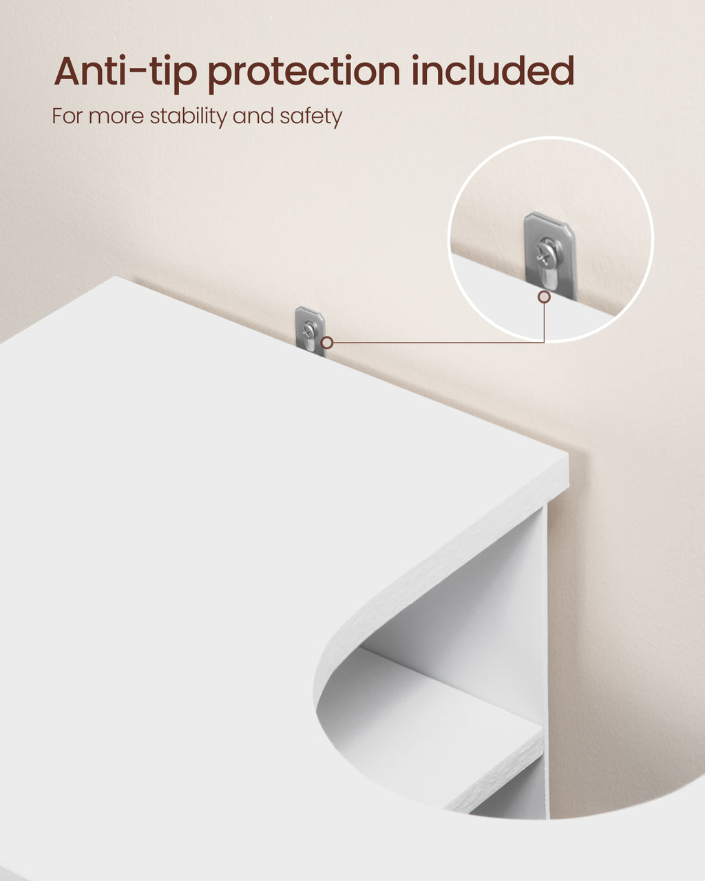 Hzuaneri Under Sink Bathroom Cabinet, Storage Cabinet with Adjustable Shelf and 2 Doors Bathroom Sink Unit for Washbasins with Pedestal, with Feet, Bathroom Vanity Unit, White, BC19103X