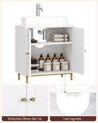 Hzuaneri Under Sink Bathroom Cabinet, Storage Cabinet with Adjustable Shelf and 2 Doors Bathroom Sink Unit for Washbasins with Pedestal, with Feet, Bathroom Vanity Unit, White, BC19103X
