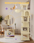 Hzuaneri Cat Tree,  Large Cat Tower for Indoor Cats, Multi-Level Cat House with Condo