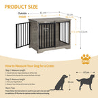 Hzuaneri Dog Crate Furniture, 81cm Dog Box for Home Use, Sliding Doors, 2 Doors, Modern Wooden Indoor Dog Box for Small/Medium Dogs, Dog Crate for Home Use, 81 x 55 x 67.5cm, Light Ivory DFC83605B