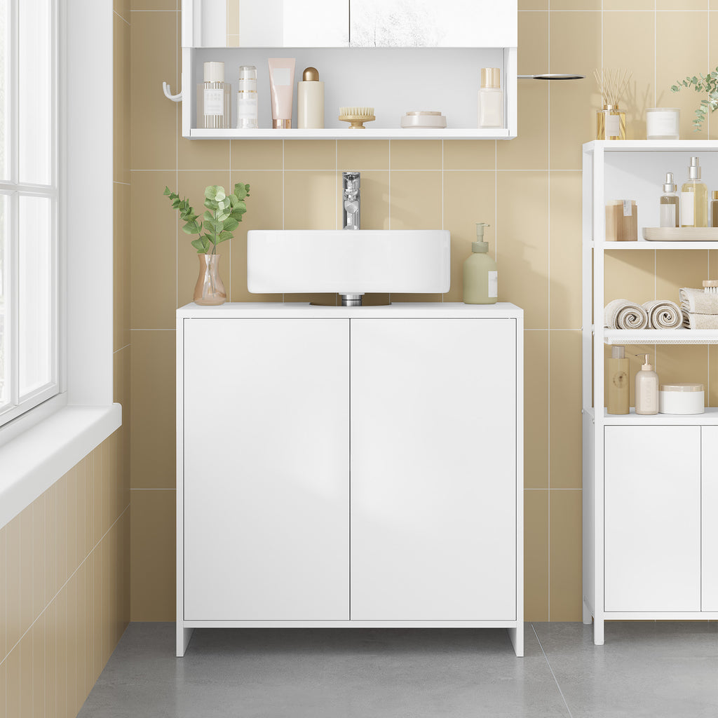 Hzuaneri Vanity Unit, Bathroom Cabinet, Adjustable Shelves, Bathroom Cabinet with 2 Doors, Freestanding, Modern, 30 x 60 x 60 cm, White BC00603X
